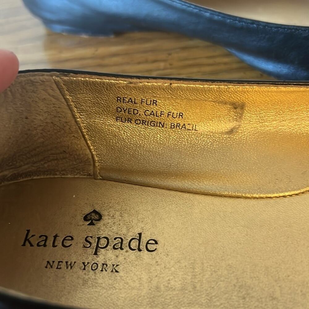 Kate spade leather/calf fur jazz flats 8.5 - Picture 4 of 9